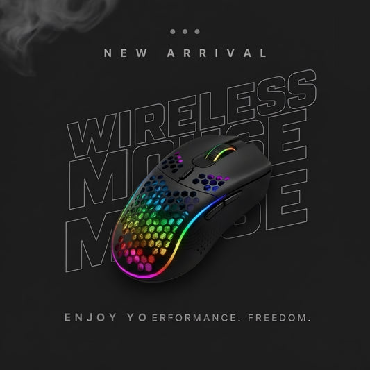 Blade D Wireless Gaming Mouse Honeycomb 2.4G USB Cordless Mouse RGB