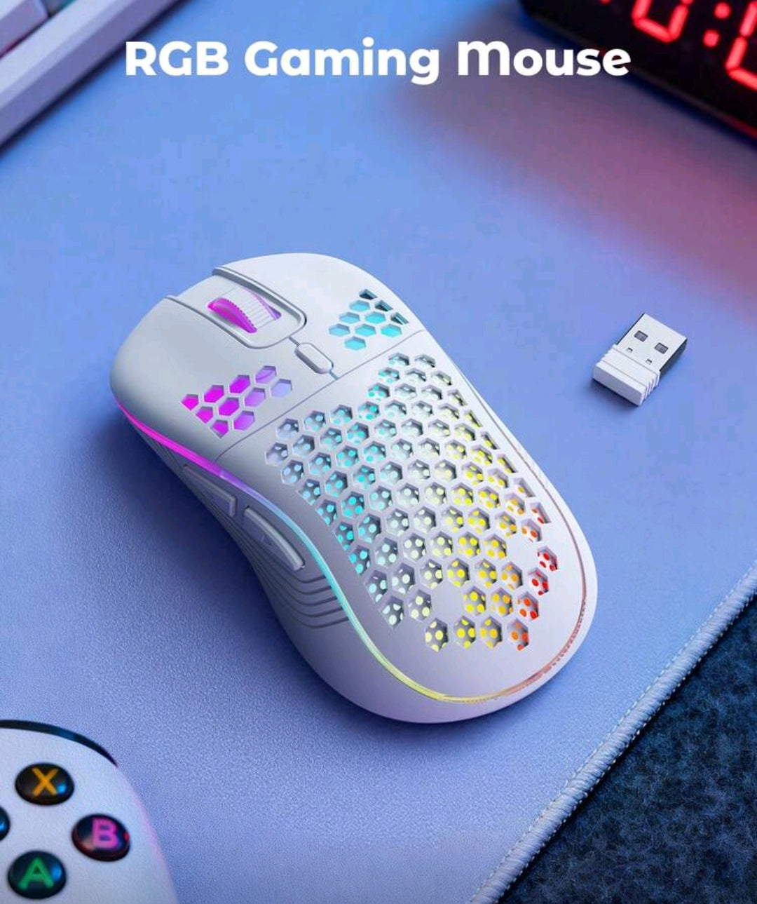 Blade D Wireless Gaming Mouse Honeycomb 2.4G USB Cordless Mouse RGB